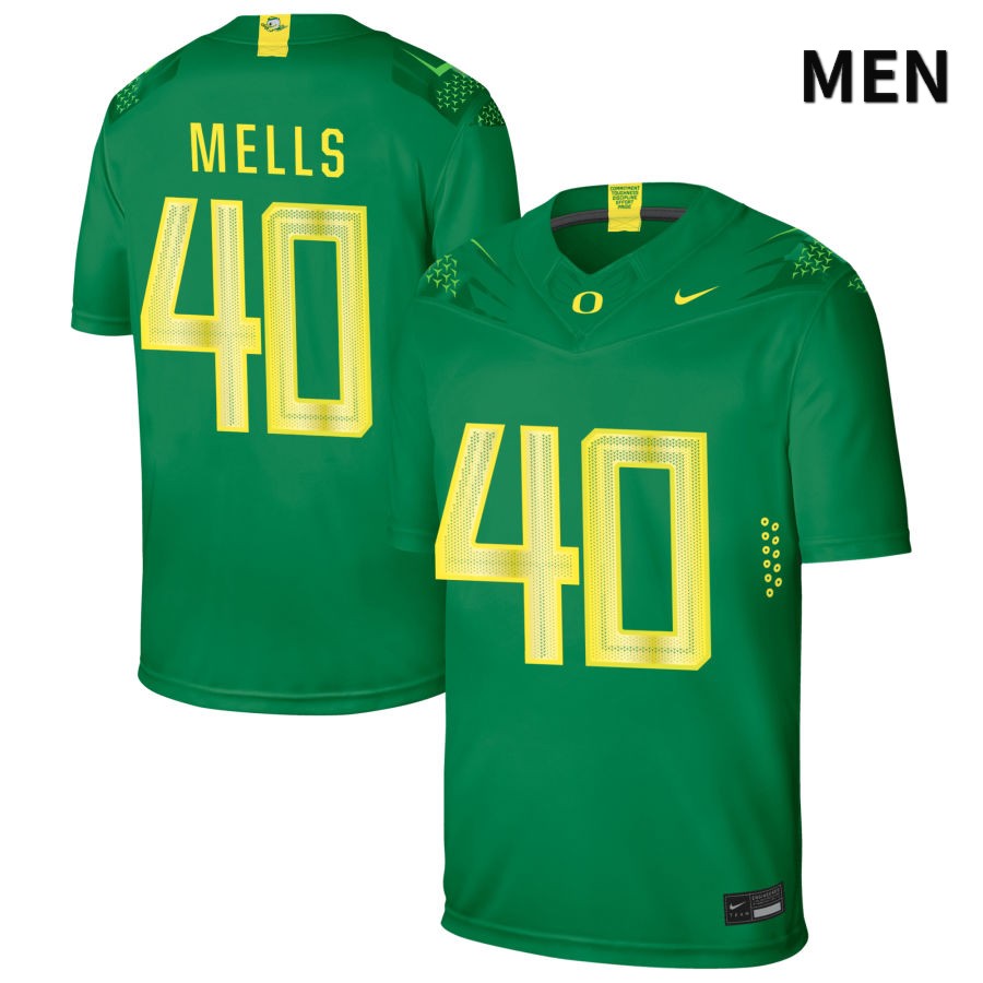 Oregon Ducks Men's #40 Sir Mells Football College Authentic Green NIL 2022 Nike Jersey QLS56O1C